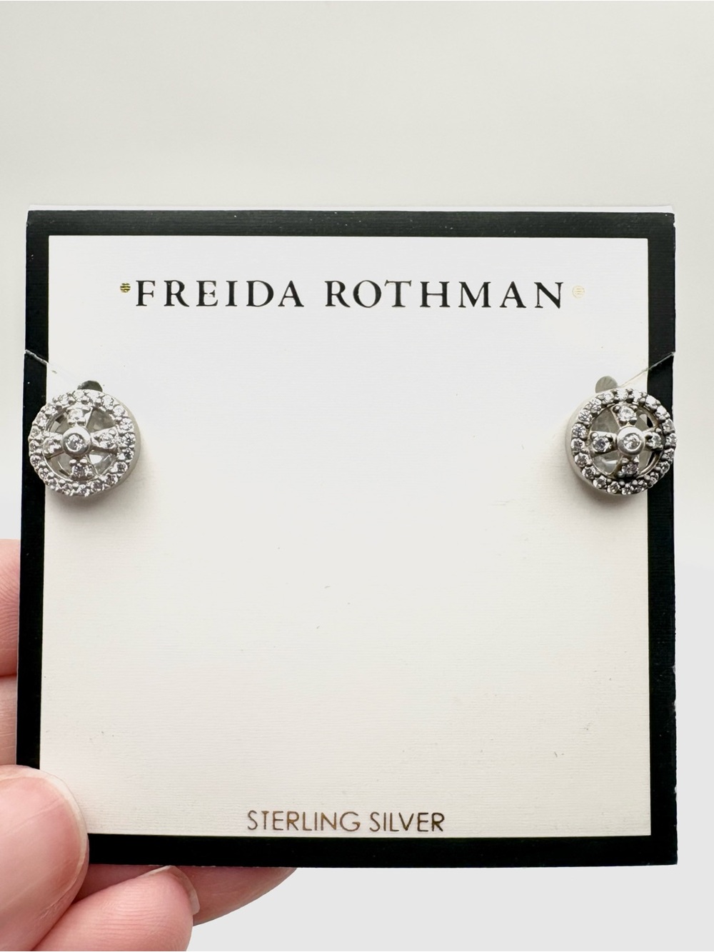 New Freida Rothman Stud Cubic Zirconia Earrings